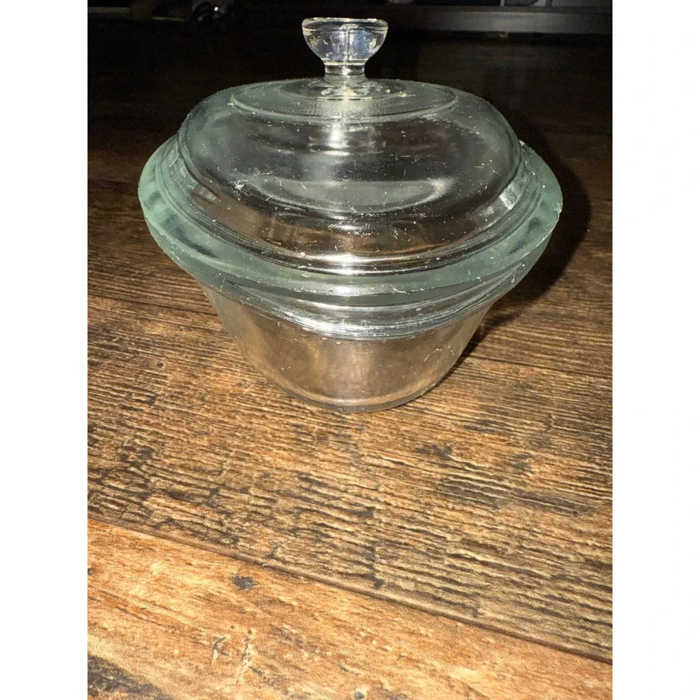 Vintage‎ Clear Glass Oval Casserole Dish with Lid Oven Safe Serving Bowl
